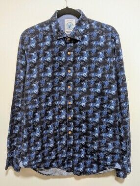 A Fish Named Fred | Bicycle All Over Print Button Down In Blue